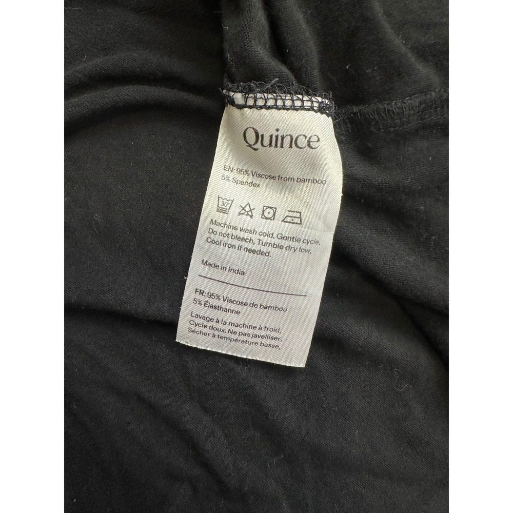 Quince Bamboo Jersey Maternity & Nursing T-Shirt Dress Black V-Neck L LB44294 - Picture 7 of 10